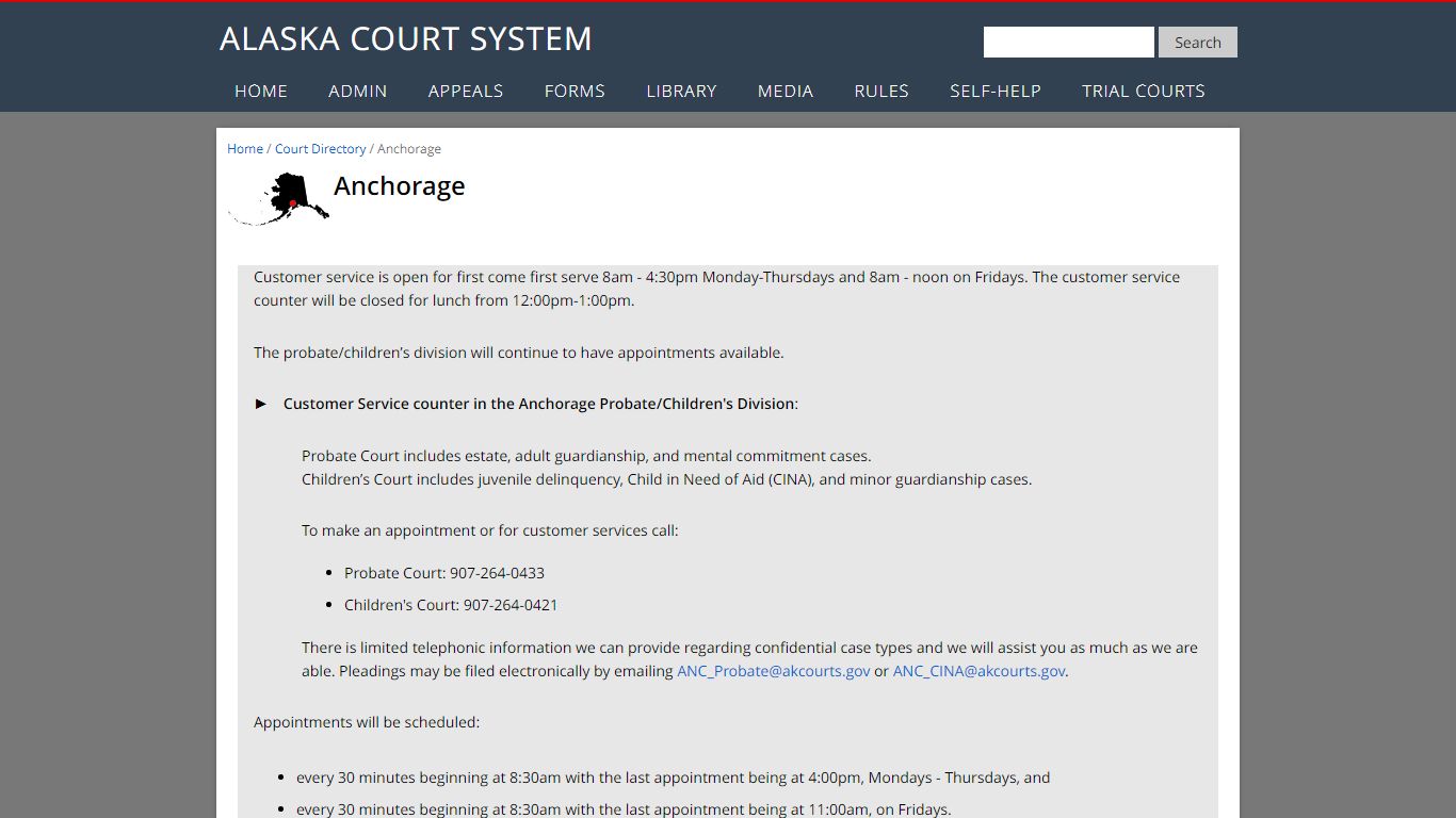 Anchorage Court Directory - Alaska Court System